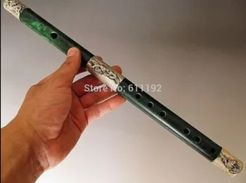 ymying Chinese handwork old Tibet-Silver Carved Dragon Phoenix antique Jade Flute length 38cm
ymying Chinese handwork old Tibet-Silver Carved Dragon Phoenix antique Jade Flute length 38cm