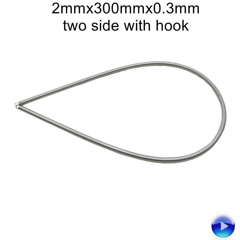 2000pcs 2mmx300mmx0.3mm two side with hook side sealing bag making machine extension springs
2000pcs 2mmx300mmx0.3mm two side with hook side sealing bag making machine extension springs
