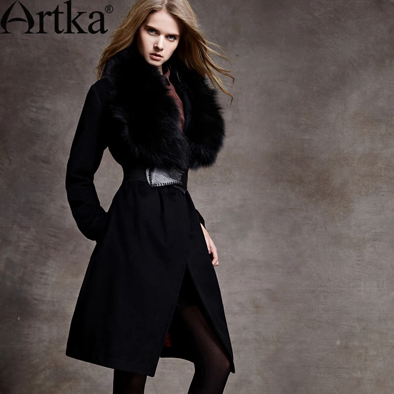 ARTKA Women's Autumn Winter Retro Noble Luxury Depachable Fur Collar Longsleeve Belt Solid Allmatch Warm Coat WA10941Q
ARTKA Women's Autumn Winter Retro Noble Luxury Depachable Fur Collar Longsleeve Belt Solid Allmatch Warm Coat WA10941Q