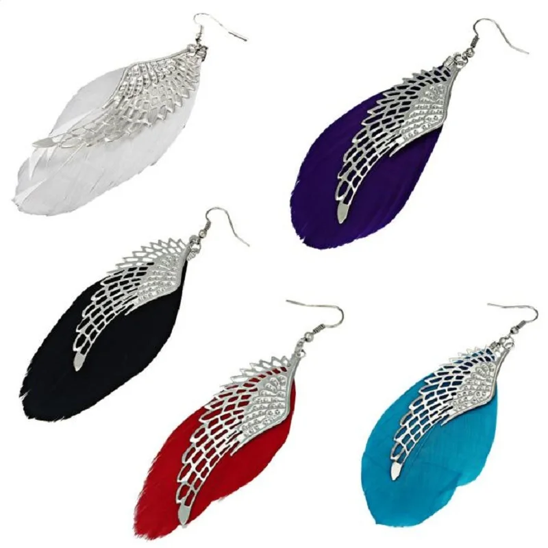 Angel Metal Wing Bohemian Handmade Vintage Feather Long Drop Earrings Dangle Delicate kolczyki oorbellen pendientes A30
Angel Metal Wing Bohemian Handmade Vintage Feather Long Drop Earrings Dangle Delicate kolczyki oorbellen pendientes A30