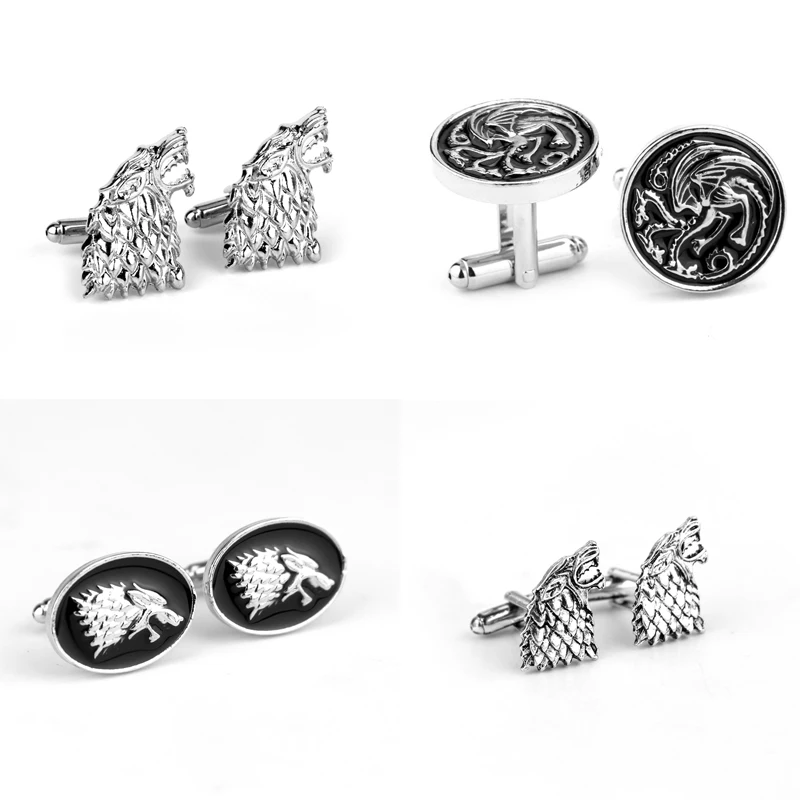 Men Fashion Jewelry Game Of Thrones Dragon Wolf Head Metal Cufflinks Generous Men Cuff Bottons Tie Clip Accessories Gift
Men Fashion Jewelry Game Of Thrones Dragon Wolf Head Metal Cufflinks Generous Men Cuff Bottons Tie Clip Accessories Gift