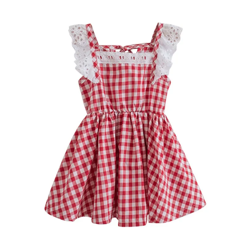Summer Girls Plaid Elastic Dresses Fly Sleeve Princess Style Kids Clothes Lace Mini A-line Dress
Summer Girls Plaid Elastic Dresses Fly Sleeve Princess Style Kids Clothes Lace Mini A-line Dress