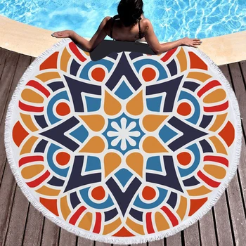 150x150 cm Round Beach Towel Microfiber Fringed Towels Digital Printing Swimming Bath Towel Portable Geometric Patterns
150x150 cm Round Beach Towel Microfiber Fringed Towels Digital Printing Swimming Bath Towel Portable Geometric Patterns