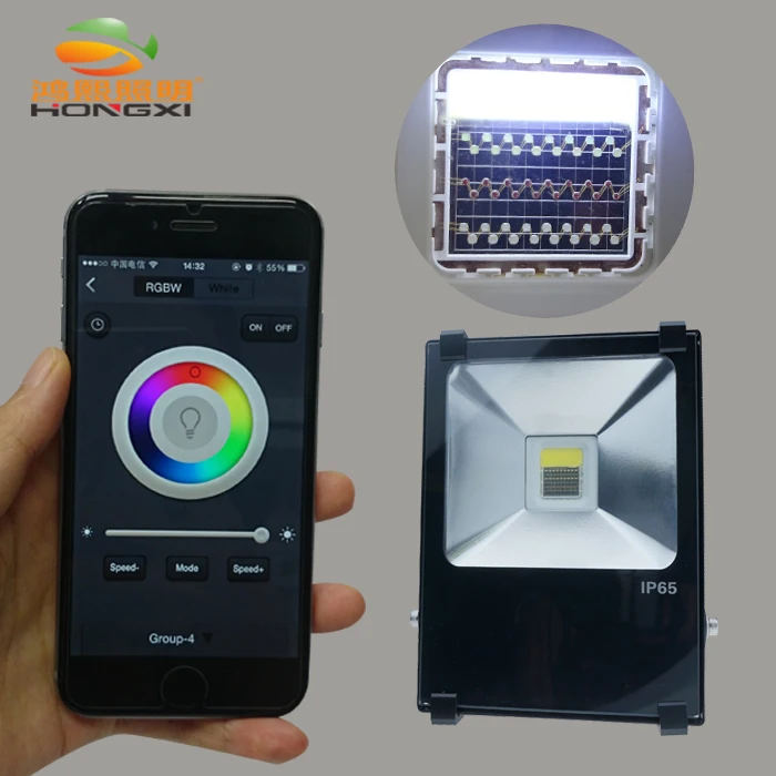 IPROLED 64W RGBW led flood light work with smart phone APP control color and brightness
IPROLED 64W RGBW led flood light work with smart phone APP control color and brightness