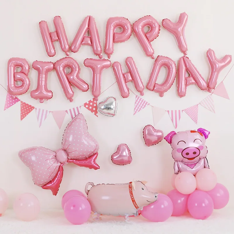 Happy Birthday Balloon Set Kids Birthday Party Decoration Letters Cute Pig Combination Balloons
Happy Birthday Balloon Set Kids Birthday Party Decoration Letters Cute Pig Combination Balloons