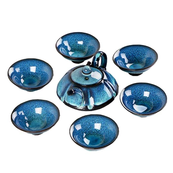 Exquisite Jingdezhen Starry sky tea set Include 6 cups 1 tea pot,temmoku glaze Porcelain Drinkware Set Kung Fu Tea Cup teapot
Exquisite Jingdezhen Starry sky tea set Include 6 cups 1 tea pot,temmoku glaze Porcelain Drinkware Set Kung Fu Tea Cup teapot