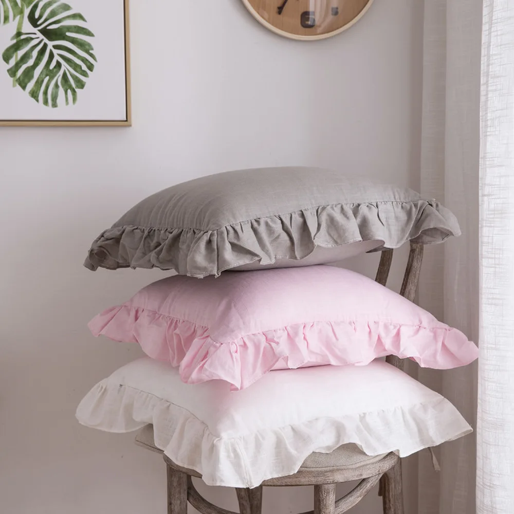 Cotton Linen Ruffle Cushion Cover Solid Color Ruffle Soft Pillow Cover Sofa Seat Car Living Room Decoration 45*45cm
Cotton Linen Ruffle Cushion Cover Solid Color Ruffle Soft Pillow Cover Sofa Seat Car Living Room Decoration 45*45cm