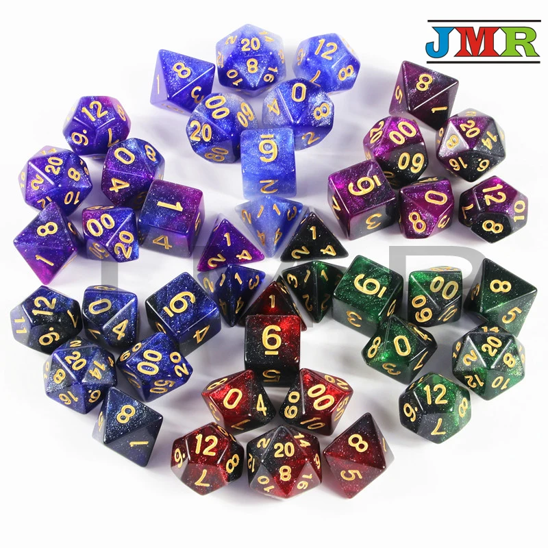 6 color Creative Universe Galaxy Dice Set of D4-D20 with Mysterious Royal Glitter Powder Amazing Effect for DND RPG Party Favor
6 color Creative Universe Galaxy Dice Set of D4-D20 with Mysterious Royal Glitter Powder Amazing Effect for DND RPG Party Favor
