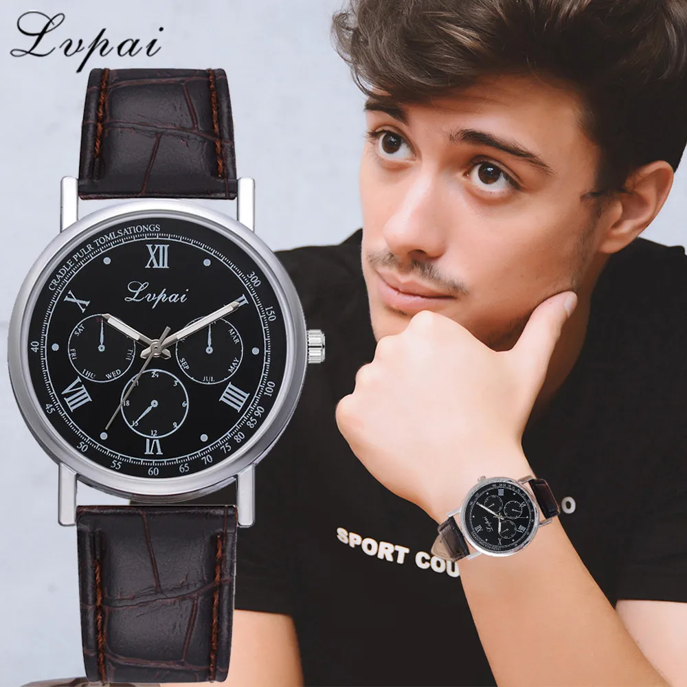 Lvpai Watch Men Casual Quartz Watch PU Leather Band Analog Wrist Watch Blu Ray Glass Clock reloj hombre relogio masculino
Lvpai Watch Men Casual Quartz Watch PU Leather Band Analog Wrist Watch Blu Ray Glass Clock reloj hombre relogio masculino