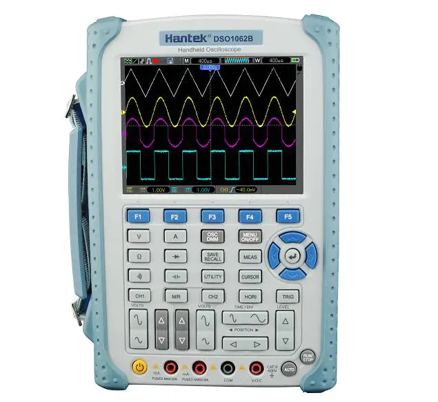 Hantek DSO1062B Handheld Oscilloscope 2 Channels 60MHZ 1GSa/s sample rate 1M Memory Depth 6000 Counts DMM with analog bargraph
Hantek DSO1062B Handheld Oscilloscope 2 Channels 60MHZ 1GSa/s sample rate 1M Memory Depth 6000 Counts DMM with analog bargraph