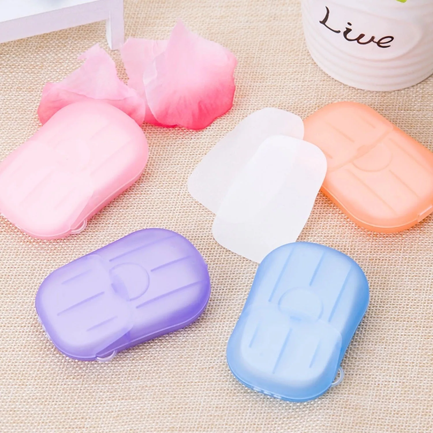 80PCS Portable Disposable Paper Soaps Sheets with Storage Box for Travel Camping Business Trip Outdoor Hand Washing Random Color
80PCS Portable Disposable Paper Soaps Sheets with Storage Box for Travel Camping Business Trip Outdoor Hand Washing Random Color