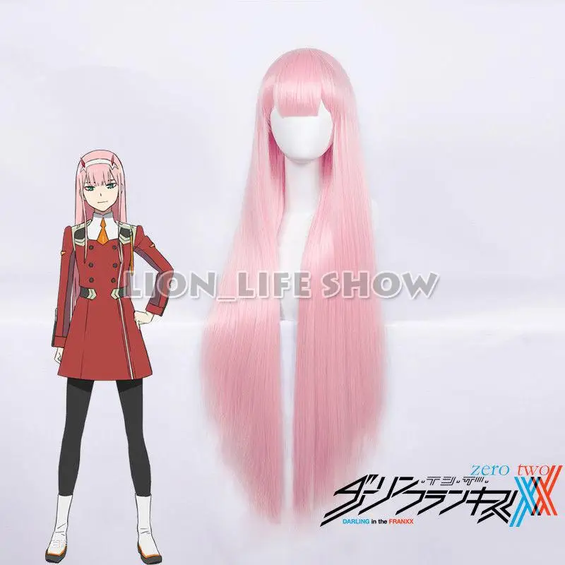 DARLING in the FRANXX Strelizia 02 ZERO TWO Cosplay Pink Hair Wig Anime