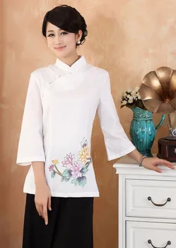 Free shipping ! Fashion White Chinese Women's clothing Cotton Linen Blouses Shirt tops Flower Size S M L XL XXL XXXL 2380-1
Free shipping ! Fashion White Chinese Women's clothing Cotton Linen Blouses Shirt tops Flower Size S M L XL XXL XXXL 2380-1