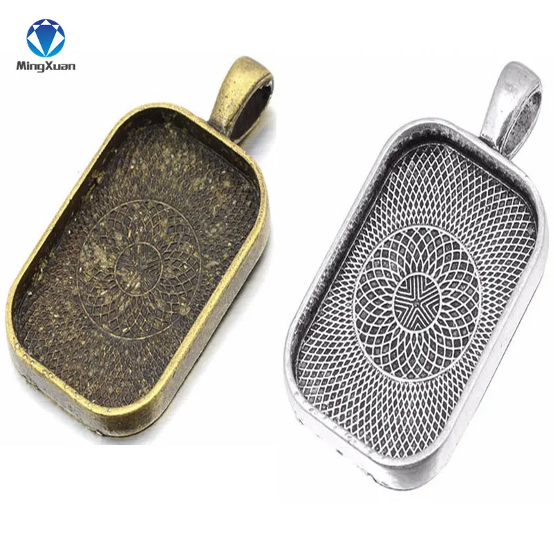 MINGXUAN 10pc 20x30mm Rectangle Necklace Pendant Setting Cabochon Cameo Base Tray Bezel Blank Cabochon DIY Retro Jewelry Finding
MINGXUAN 10pc 20x30mm Rectangle Necklace Pendant Setting Cabochon Cameo Base Tray Bezel Blank Cabochon DIY Retro Jewelry Finding