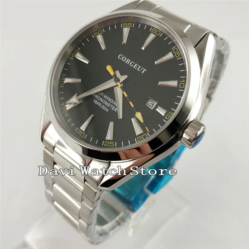 41mm Corgeut Black Dial Sapphire crystal steel bracelet Automatic Watch 2864
41mm Corgeut Black Dial Sapphire crystal steel bracelet Automatic Watch 2864