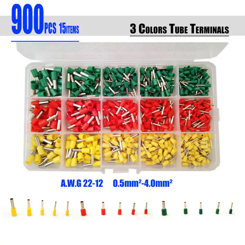 Free Shipping 900pcs/set Insulated Terminal Tubular Connector Cord Pin End Cable wire Bootlace Ferrules kit for 22~12AWG
Free Shipping 900pcs/set Insulated Terminal Tubular Connector Cord Pin End Cable wire Bootlace Ferrules kit for 22~12AWG
