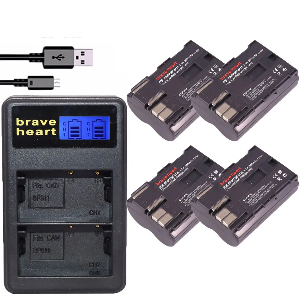 4 x BP 511 511a BP-511 BP-511A Battery +LCD DUAL Charger for Canon Camera G6 G5 G3 G2 G1 EOS 300D 50D 40D 30D 20D 5D MV300i
4 x BP 511 511a BP-511 BP-511A Battery +LCD DUAL Charger for Canon Camera G6 G5 G3 G2 G1 EOS 300D 50D 40D 30D 20D 5D MV300i
