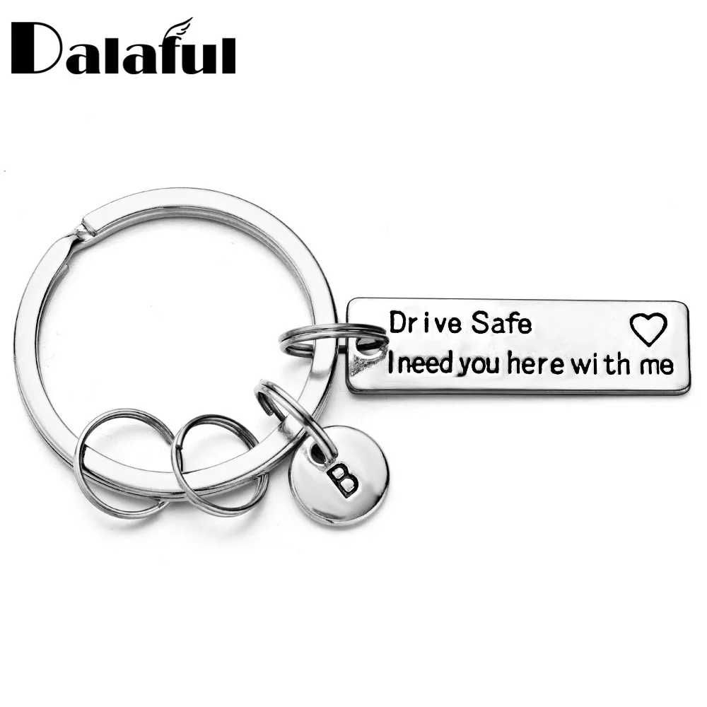 Drive Safe Keychain Engraved Lettering A-Z Letters Personalized Custom Keyring Couples Lover Husband Boyfriend Gift For Car P013
Drive Safe Keychain Engraved Lettering A-Z Letters Personalized Custom Keyring Couples Lover Husband Boyfriend Gift For Car P013
