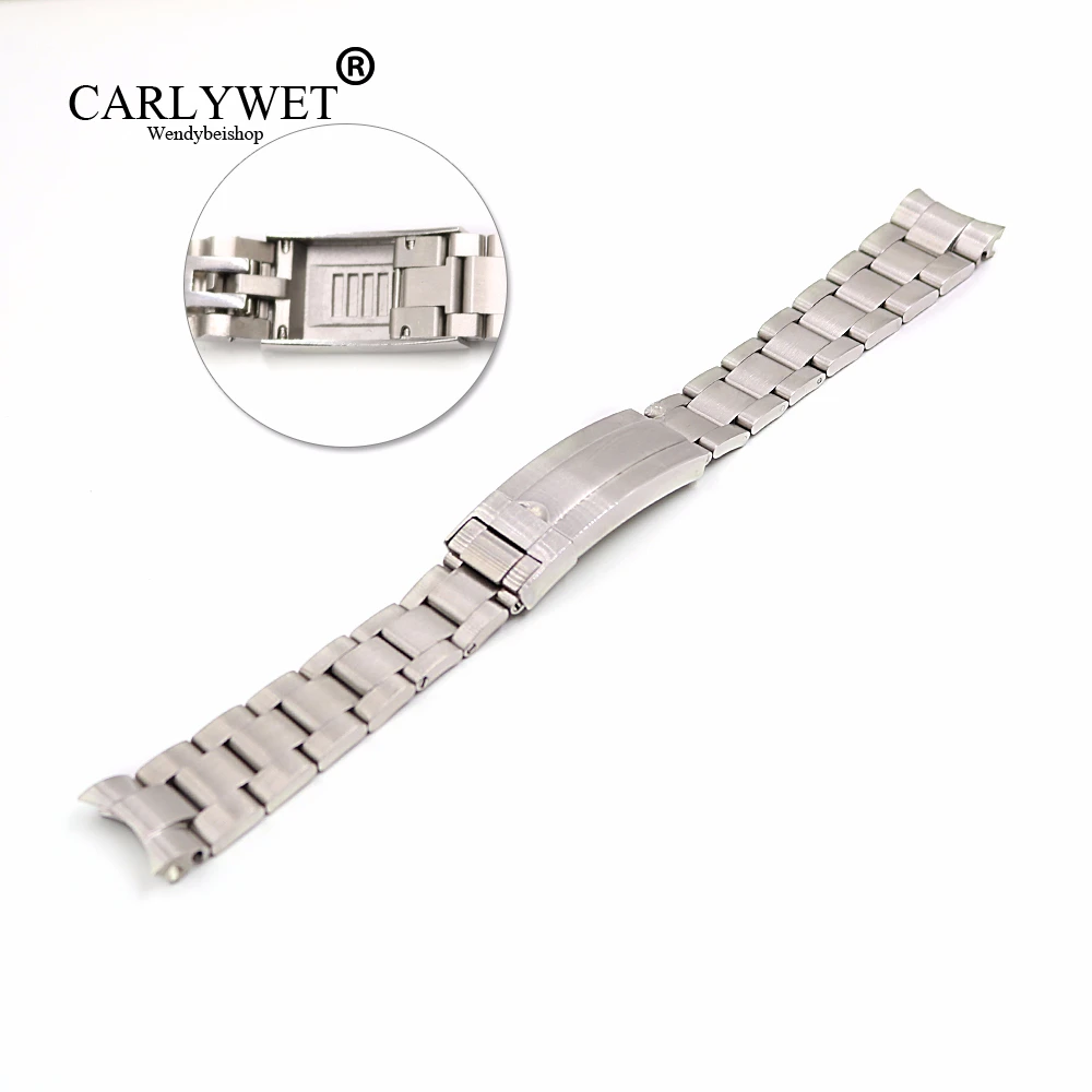 CARLYWET 20mm Silver Stainless Steel Solid Curved End Screw Links Glide Lock Clasp Watch Band Bracelet For Submariner GMT
CARLYWET 20mm Silver Stainless Steel Solid Curved End Screw Links Glide Lock Clasp Watch Band Bracelet For Submariner GMT