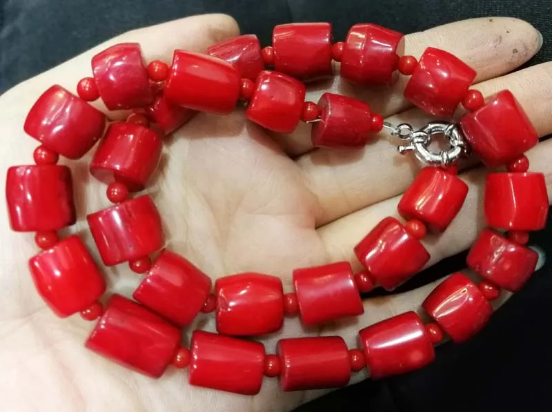 red coral near round pillar necklace 18inch nature beads wholesale discounts FPPJ
red coral near round pillar necklace 18inch nature beads wholesale discounts FPPJ
