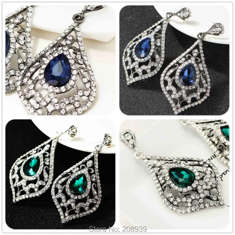 Recommended long huge Women's fashion earrings Blue/Green crystal/glass sweet metal with gems Dangle earring for women girls
Recommended long huge Women's fashion earrings Blue/Green crystal/glass sweet metal with gems Dangle earring for women girls