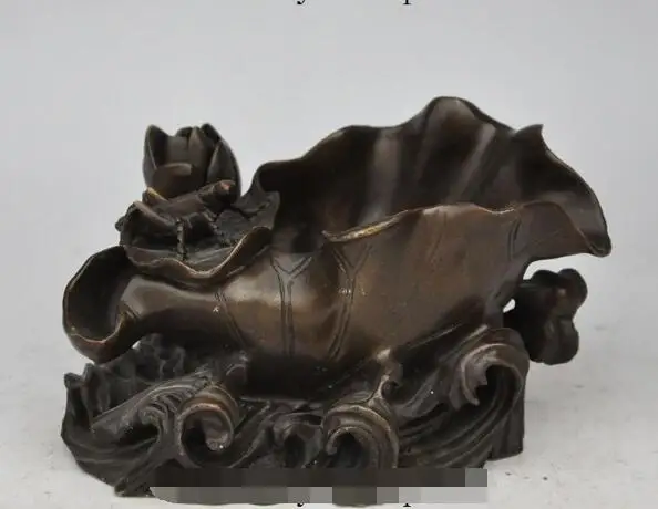 S01114 6"chinese fengshui folk bronze Grasshopper lotus flowers statue Ashtray Pen wash B0403
S01114 6"chinese fengshui folk bronze Grasshopper lotus flowers statue Ashtray Pen wash B0403