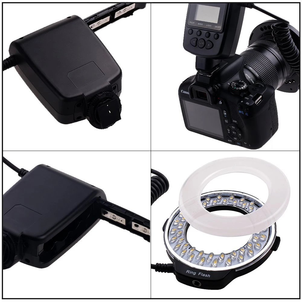 capsaver RF-550D Macro LED Ring Flash Light Speedlight Speedlite for Canon Nikon Sony Hotshoe Olympus Panasonic Pentax GN15