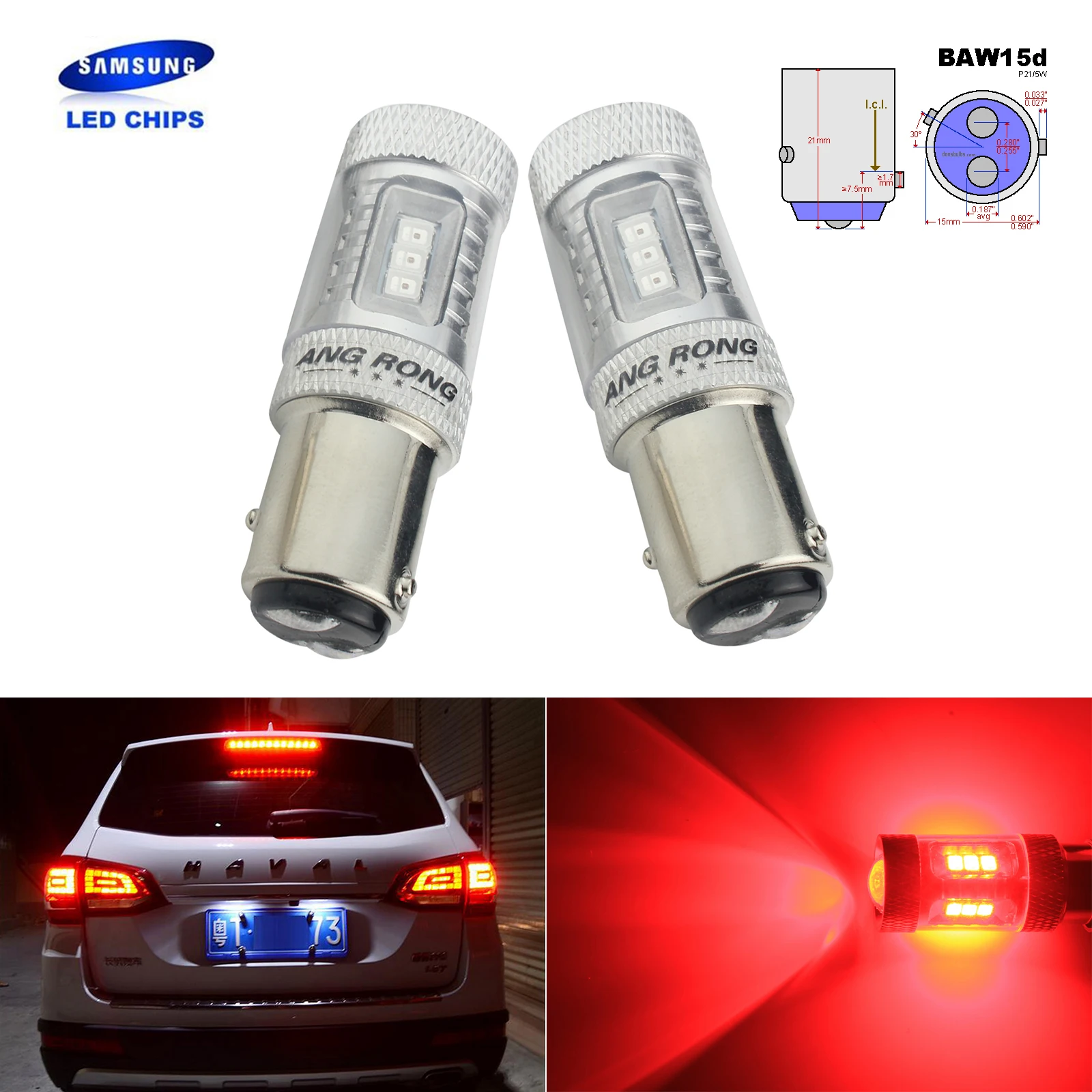 ANGRONG 2x RED PR21/5W 380R BAW15d P21/5W SAMSUNG LED 15W Side Tail Rear Fog Light Bulbs
ANGRONG 2x RED PR21/5W 380R BAW15d P21/5W SAMSUNG LED 15W Side Tail Rear Fog Light Bulbs