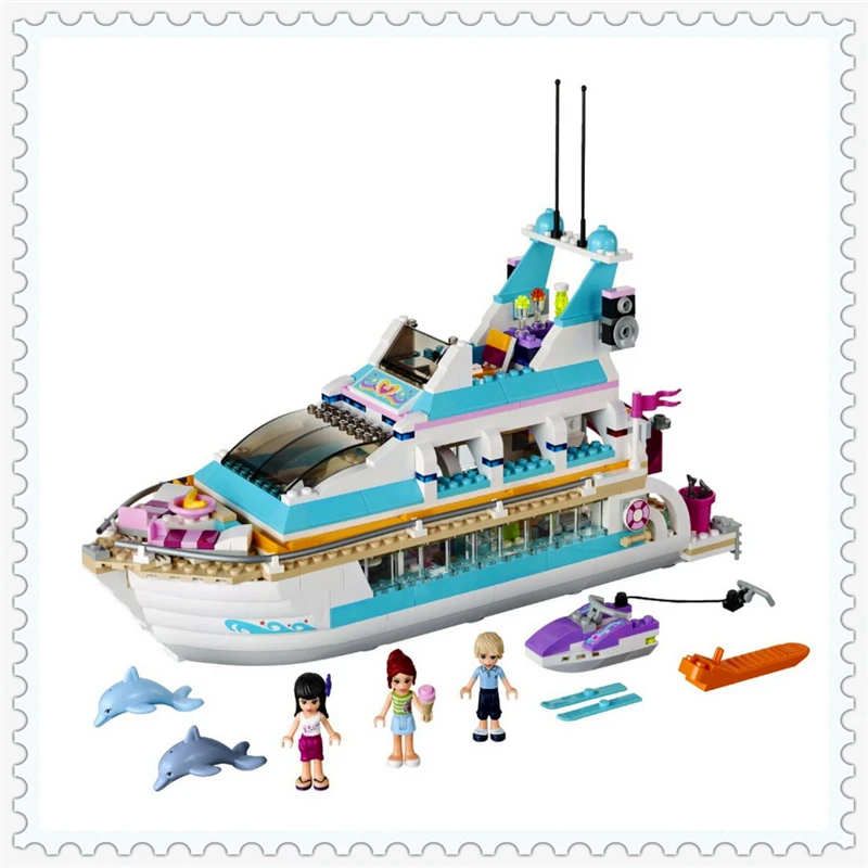 Image BELA 10172 Friends Series Dolphin Cruiser Model Building Block 618Pcs DIY Educational Construction Assemble Toys For Children