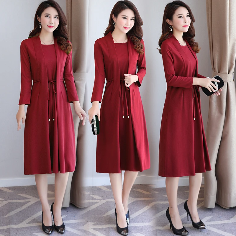 M-4XL Office Lady Autumn Dress Plus Size Women Solid Color False Two Pieces Knee-Length Dresses Burgundy,Green,Black
M-4XL Office Lady Autumn Dress Plus Size Women Solid Color False Two Pieces Knee-Length Dresses Burgundy,Green,Black
