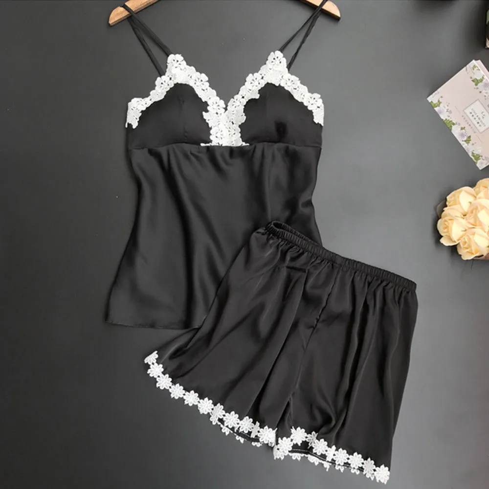 Sotetily brand sleepwear sets for women fashion lace satin pijama summer nightwear sexy lingerie pyjamas women homewear NE
Sotetily brand sleepwear sets for women fashion lace satin pijama summer nightwear sexy lingerie pyjamas women homewear NE