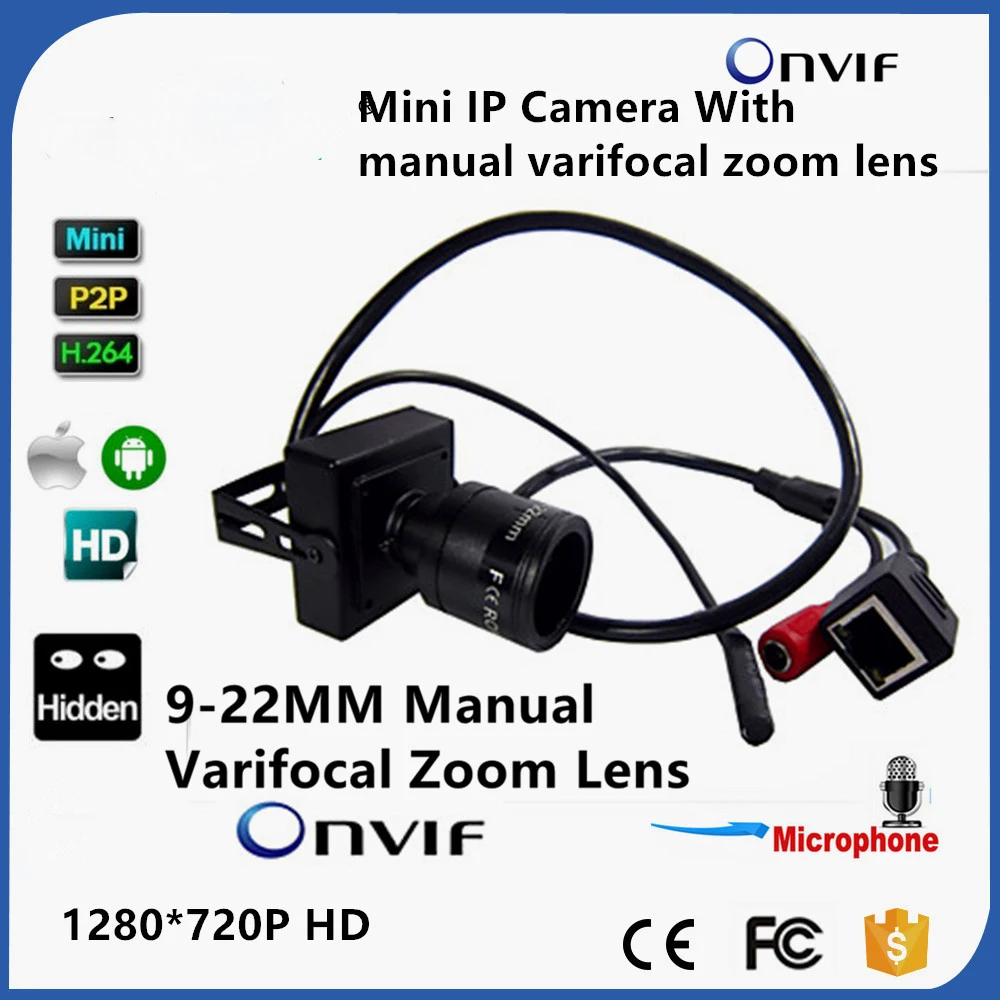 XMEYE App 720P 1.0MP мини ip-камера ONVIF 9-22 мм ручной варифокальный зум-объектив P2P Plug and Play с