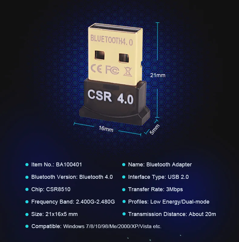 Easyidea Bluetooth Adapter USB Dongle for Computer PC Wireless USB