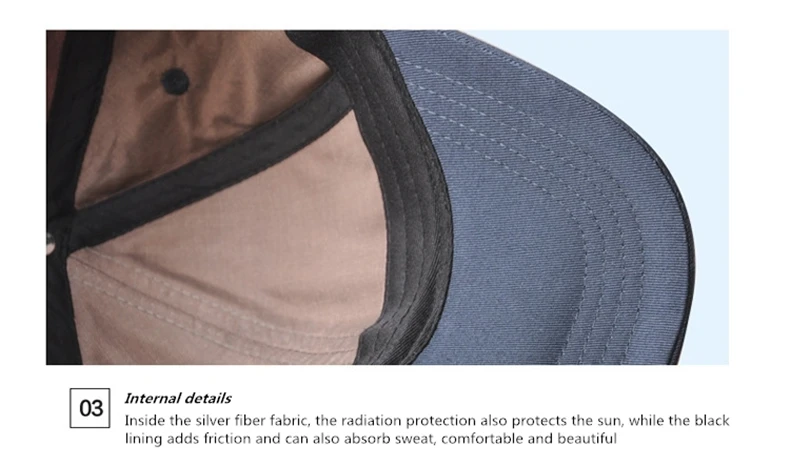 Recommend electromagnetic radiation protection metal fiber and silver fiber double fabric peaked cap unisex summer visor Recommend electromagnetic radiation protection metal fiber and silver fiber double fabric peaked cap unisex summer visor