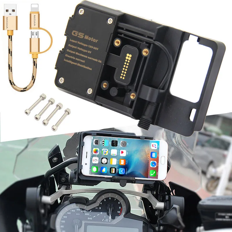 

Mobile Phone USB Navigation Bracket Motorcycle USB Charging Mount For R1200GS F800GS ADV F700GS R1250GS CRF 1000L F850GS F750GS
