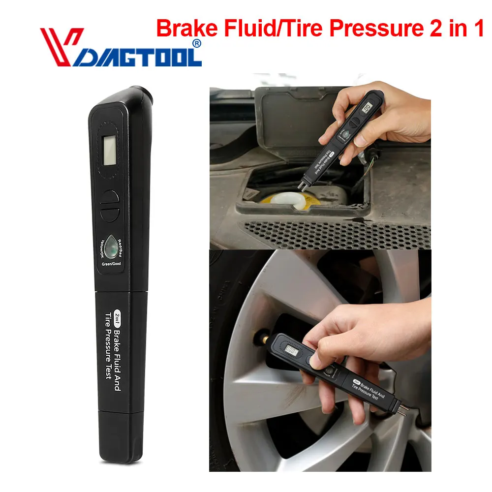 Universal Brake Fluid Tester Tire Pressure Test TPMS 2 in 1 Vehicle Accurate Oil Quality Check Pen Auto Automotive Testing Tool
Universal Brake Fluid Tester Tire Pressure Test TPMS 2 in 1 Vehicle Accurate Oil Quality Check Pen Auto Automotive Testing Tool