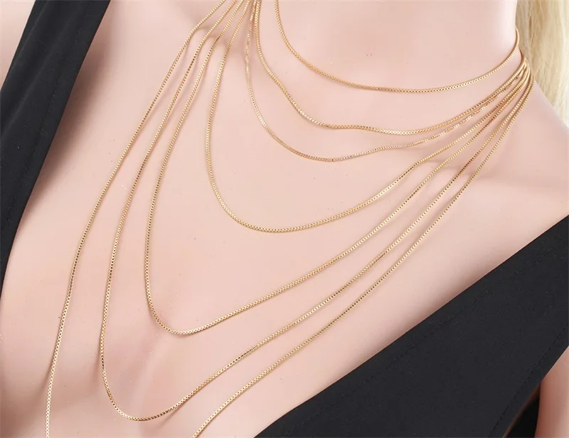 35-80cm Width 1mm Yellow Gold Color Box Chain Short Choker Necklace For Women Men Jewelry Kids Children Boy Girls kolye collier
35-80cm Width 1mm Yellow Gold Color Box Chain Short Choker Necklace For Women Men Jewelry Kids Children Boy Girls kolye collier