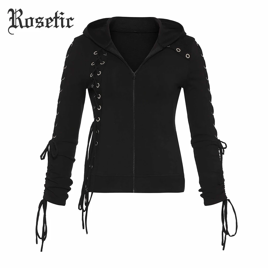 Rosetic Gothic Women autumn sweater lace up black cardigan women jumper jacket women cardigan feminino sweters women invierno
Rosetic Gothic Women autumn sweater lace up black cardigan women jumper jacket women cardigan feminino sweters women invierno
