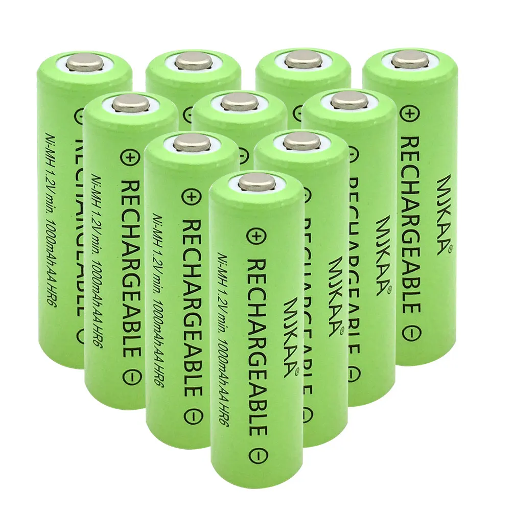 10Pcs MJKAA 1.2V 1000mAH Ni-MH Rechargeable AA Batteries, Suitable for Flashlight Toys Environmental Protect
10Pcs MJKAA 1.2V 1000mAH Ni-MH Rechargeable AA Batteries, Suitable for Flashlight Toys Environmental Protect