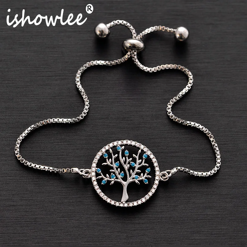 ISHOWLEE Silver Tree of Life Chain Bracelets with Blue Stones Natural Zirconia Lucky Charm Bracelets for Women New Jewelry slb04
ISHOWLEE Silver Tree of Life Chain Bracelets with Blue Stones Natural Zirconia Lucky Charm Bracelets for Women New Jewelry slb04