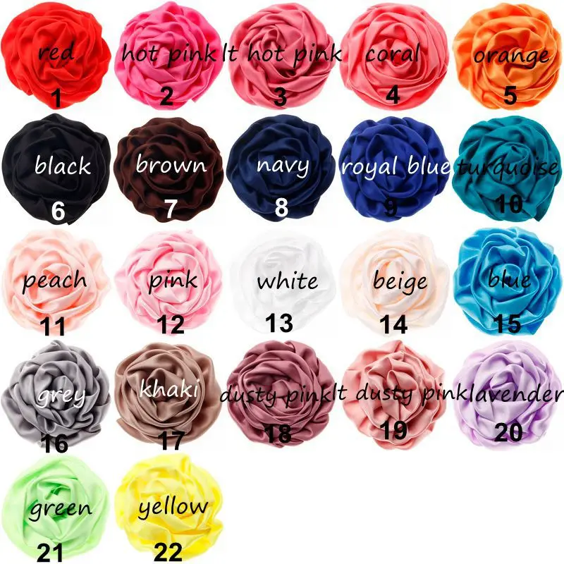 10pcs/lot 7cm 22 Colors Satin Rolled Rose Flowers For Diy Hair Clips Headband Children Girls Headwear Hair Accessories
10pcs/lot 7cm 22 Colors Satin Rolled Rose Flowers For Diy Hair Clips Headband Children Girls Headwear Hair Accessories