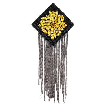 Craft Gold Rhinestones Patches Beaded Shoulder Sleeves Badges Chain Decorated Sew on Military Clothes 10 pieces
Craft Gold Rhinestones Patches Beaded Shoulder Sleeves Badges Chain Decorated Sew on Military Clothes 10 pieces