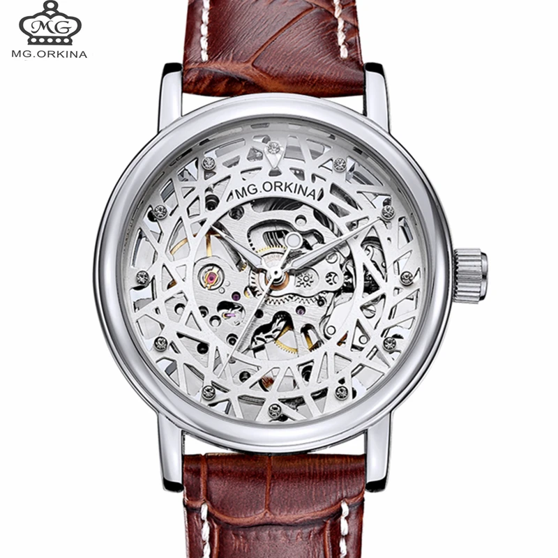 ORKINA Brand Women Mechanical Watches Diamond Ladies hand-winding Wristwatches 2018 Fashion Silver Skeleton Dial Gift for Female
ORKINA Brand Women Mechanical Watches Diamond Ladies hand-winding Wristwatches 2018 Fashion Silver Skeleton Dial Gift for Female