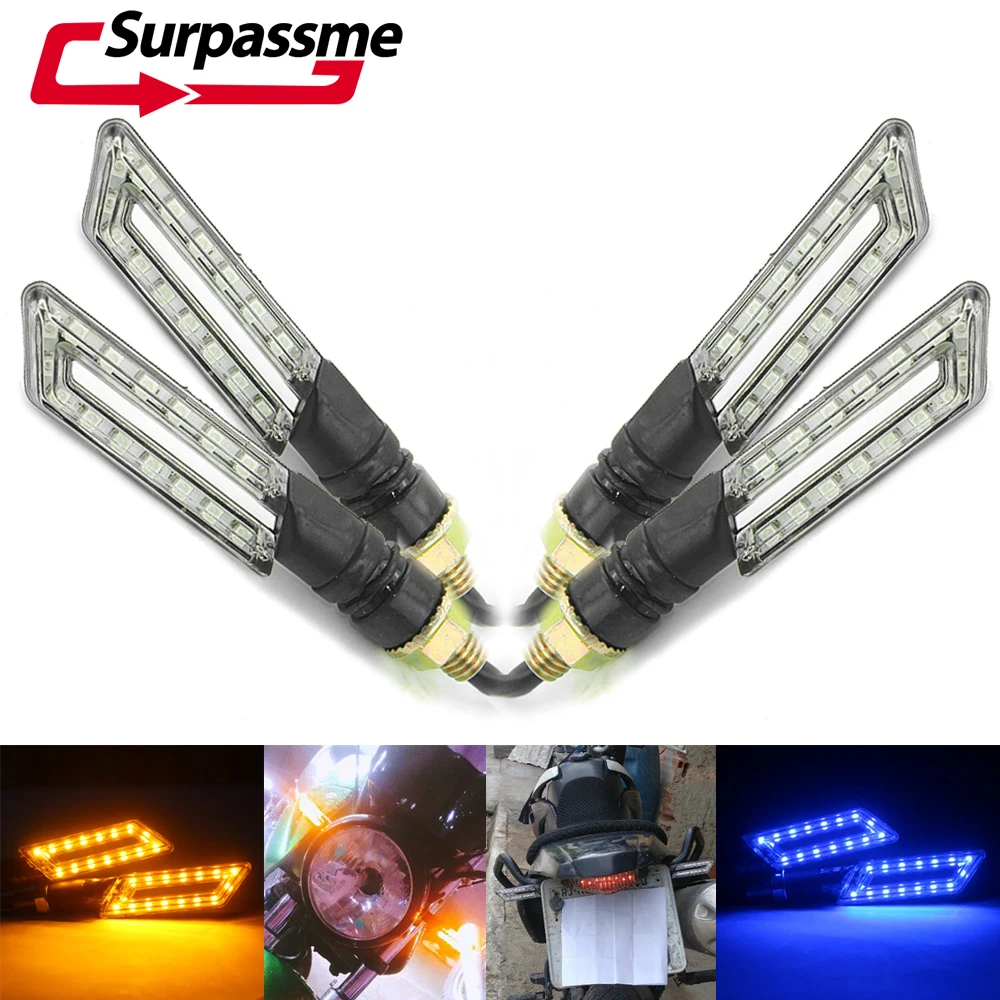 2 Pairs Motorcycle LED Turn Signals Flexible Left Right Turn Signal Lights Universal for Honda Kawasaki Yamaha Ducati Aprilia
2 Pairs Motorcycle LED Turn Signals Flexible Left Right Turn Signal Lights Universal for Honda Kawasaki Yamaha Ducati Aprilia