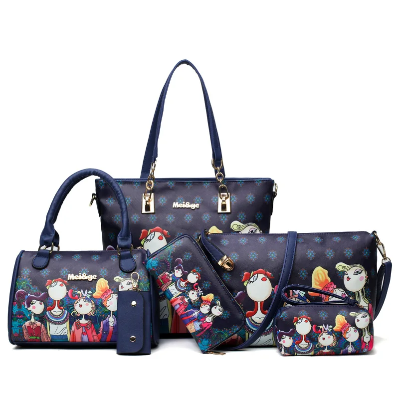 6Pcs/Lot Fashion Green Cartoon Women's Composite bag Durable PU Shoulder bag Portable Handbags Messenger bags Casual Tote
6Pcs/Lot Fashion Green Cartoon Women's Composite bag Durable PU Shoulder bag Portable Handbags Messenger bags Casual Tote
