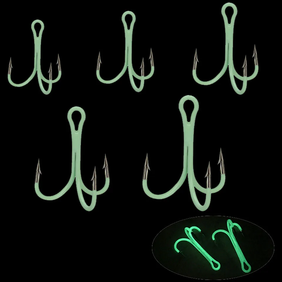 WALK FISH 10PCS/Lot Luminous Treble Fishing Hooks Carbon Steel Barbed Fishhooks Super Sharp Triple Hooks Sea Tackle Accessories
WALK FISH 10PCS/Lot Luminous Treble Fishing Hooks Carbon Steel Barbed Fishhooks Super Sharp Triple Hooks Sea Tackle Accessories