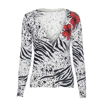 Women Cardigans 2019 Ukraine V Neck Printed Korean Style Spring Knitted outerwear Long Sleeves Slim Short Female Sweater Coat
Women Cardigans 2019 Ukraine V Neck Printed Korean Style Spring Knitted outerwear Long Sleeves Slim Short Female Sweater Coat