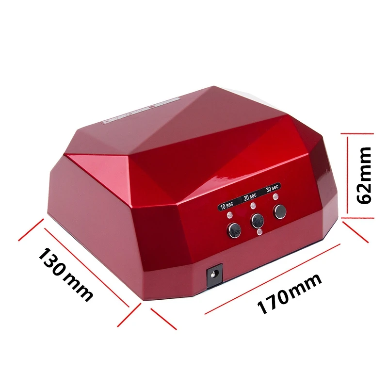 

CCFL LED Nail Curing Lamp Dryer Diamond Shaped for Nail Art 36W Red Gel Nail Polish 3 Timers LED Ultraviolet Lamp UV Nail Dryer