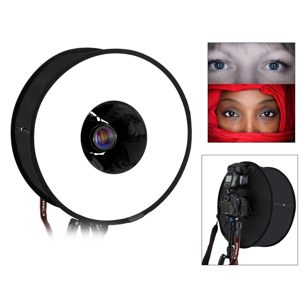 Portable 45CM Ring Round Flash Diffuser Folded Magnetic Ring Flash Folding softbox Diffuser Softbox for Nikon Photography
Portable 45CM Ring Round Flash Diffuser Folded Magnetic Ring Flash Folding softbox Diffuser Softbox for Nikon Photography