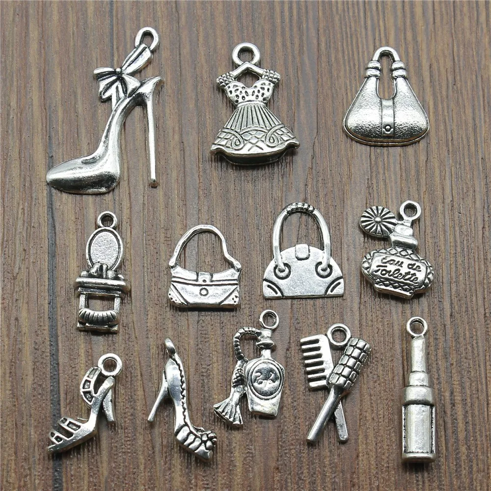 1 Piece Mix Antique Silver Color Women's Daily Necessities Charm Evening Dress Bags High Heel Perfume Lipstick Charm Charm
1 Piece Mix Antique Silver Color Women's Daily Necessities Charm Evening Dress Bags High Heel Perfume Lipstick Charm Charm